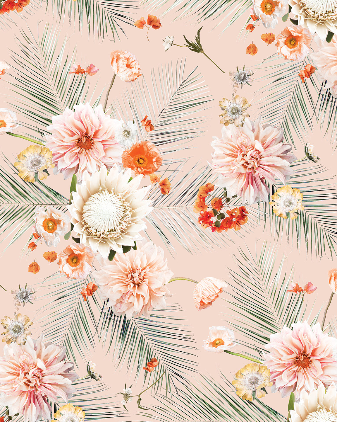 Palm Springs Wallpaper, peach - Tampa Home & Garden Store