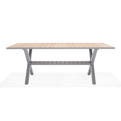 Panama Light Rectangular Table outdoor with light wood slats and gray metal frame on Tampa Home & Garden Store
