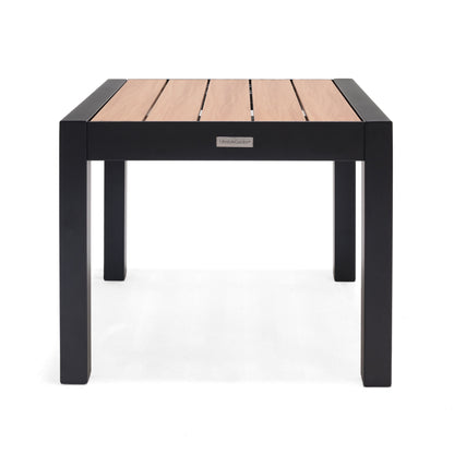 Panama Dark Side Table black metal frame with wood slats LifestyleGarden US outdoor table on Tampa Home & Garden Store