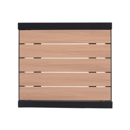 Panama Dark Duo sunlounger headrest in black with natural wood slats, LifestyleGarden US on Tampa Home & Garden Store