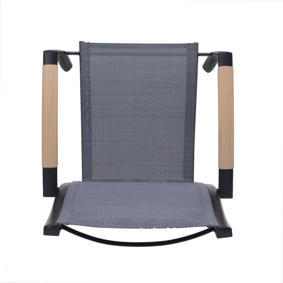 Panama Dark Stacking Armchair 2pc woven back/seat wood arms LifestyleGarden outdoor chairs on Tampa Home & Garden Store