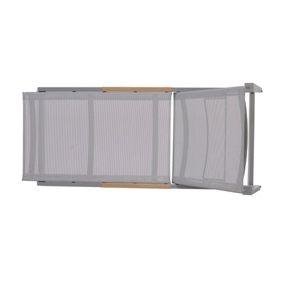 Panama Light Sun Lounger gray mesh panels with aluminum frame and wood accent on Tampa Home & Garden Store