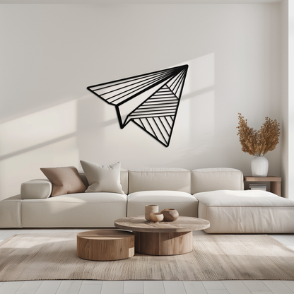 Paper Airplane Metal Wall Art – Minimalist Flight Silhouette Steel Decor for Modern and Whimsical Spaces- KAF340 - Tampa Home & Garden Store