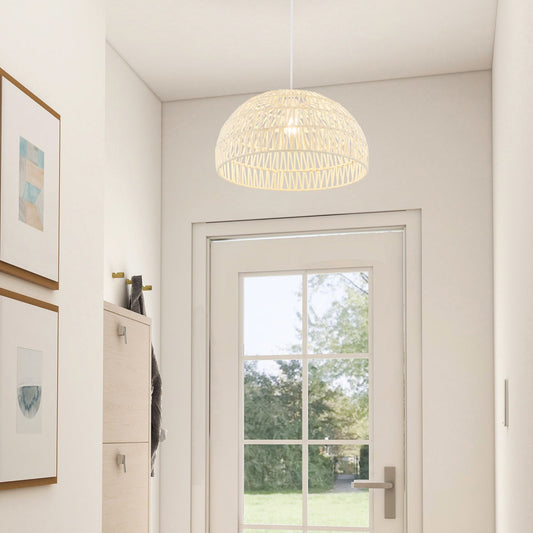Farmhouse Rattan Pendant Lights with Adjustable Hanging Rope-Beige - Tampa Home & Garden Store
