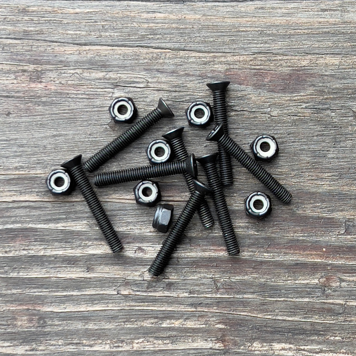 Paris Hardware 1 1/4in flathead skateboard screws with washers, Paris Truck Co black small parts on Tampa Home & Garden Store