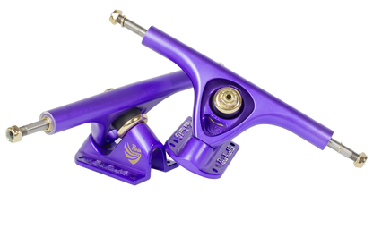 Pair of V3 Hollow Lite 165mm 50° longboard trucks in purple satin by Paris Truck Co on Tampa Home & Garden Store