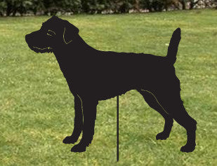 Parson Jack Russell Terrier garden stake silhouette, black metal, Rustica Ornamentals Style 2 on Tampa Home & Garden Store
