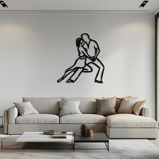 Passionate Dance Metal Wall Art – Romantic Couple Silhouette Home Decor- KAF705 - Tampa Home & Garden Store