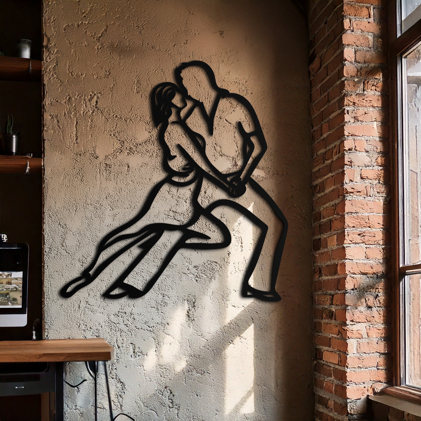 Passionate Dance Metal Wall Art – Romantic Couple Silhouette Home Decor- KAF705 - Tampa Home & Garden Store