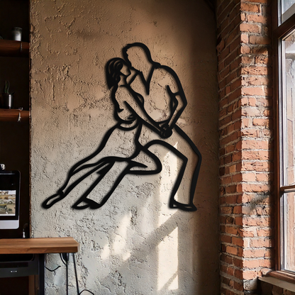 Passionate Dance Metal Wall Art – Romantic Couple Silhouette Home Decor- KAF705 - Tampa Home & Garden Store