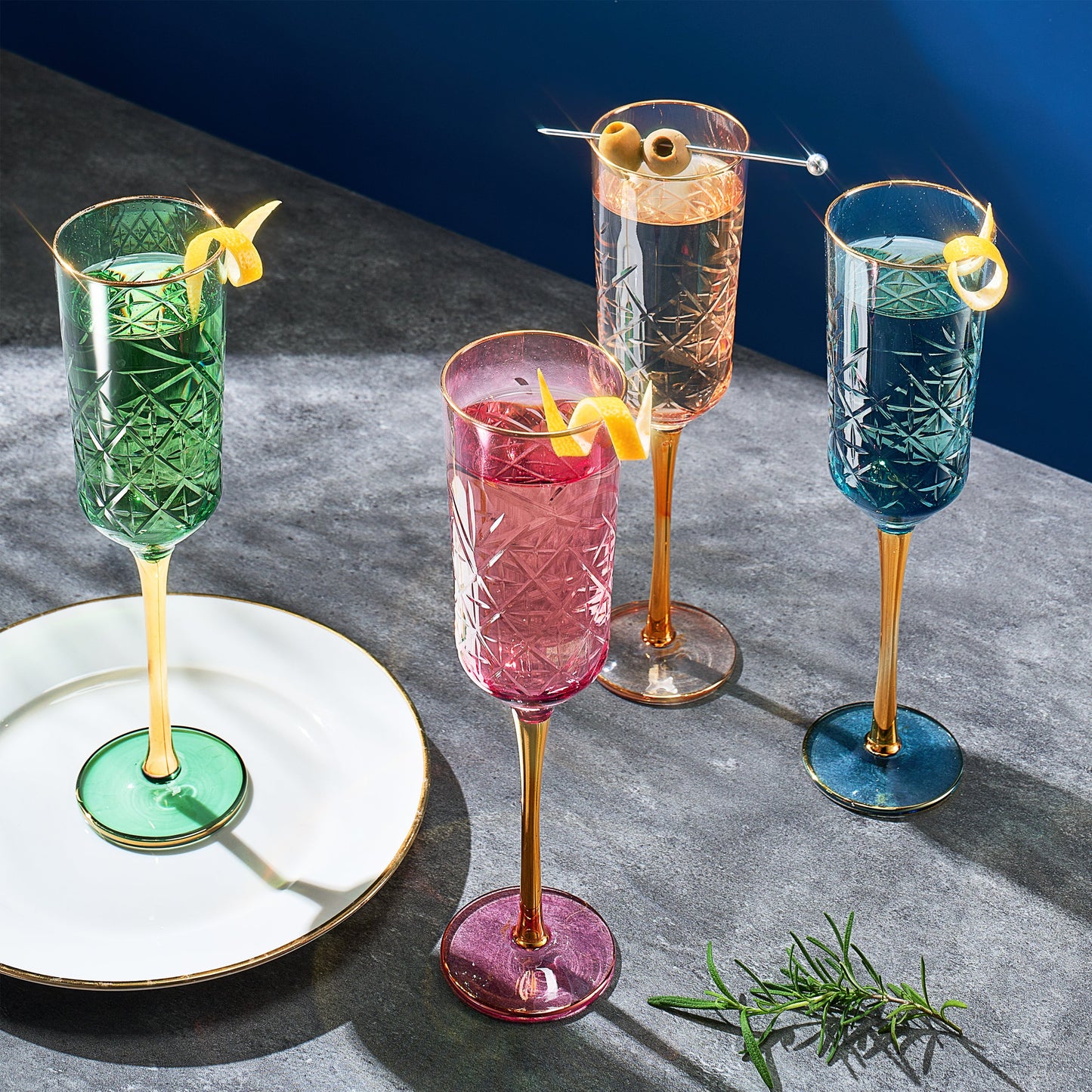 Duomo Champagne Flute Set of Four Glasses