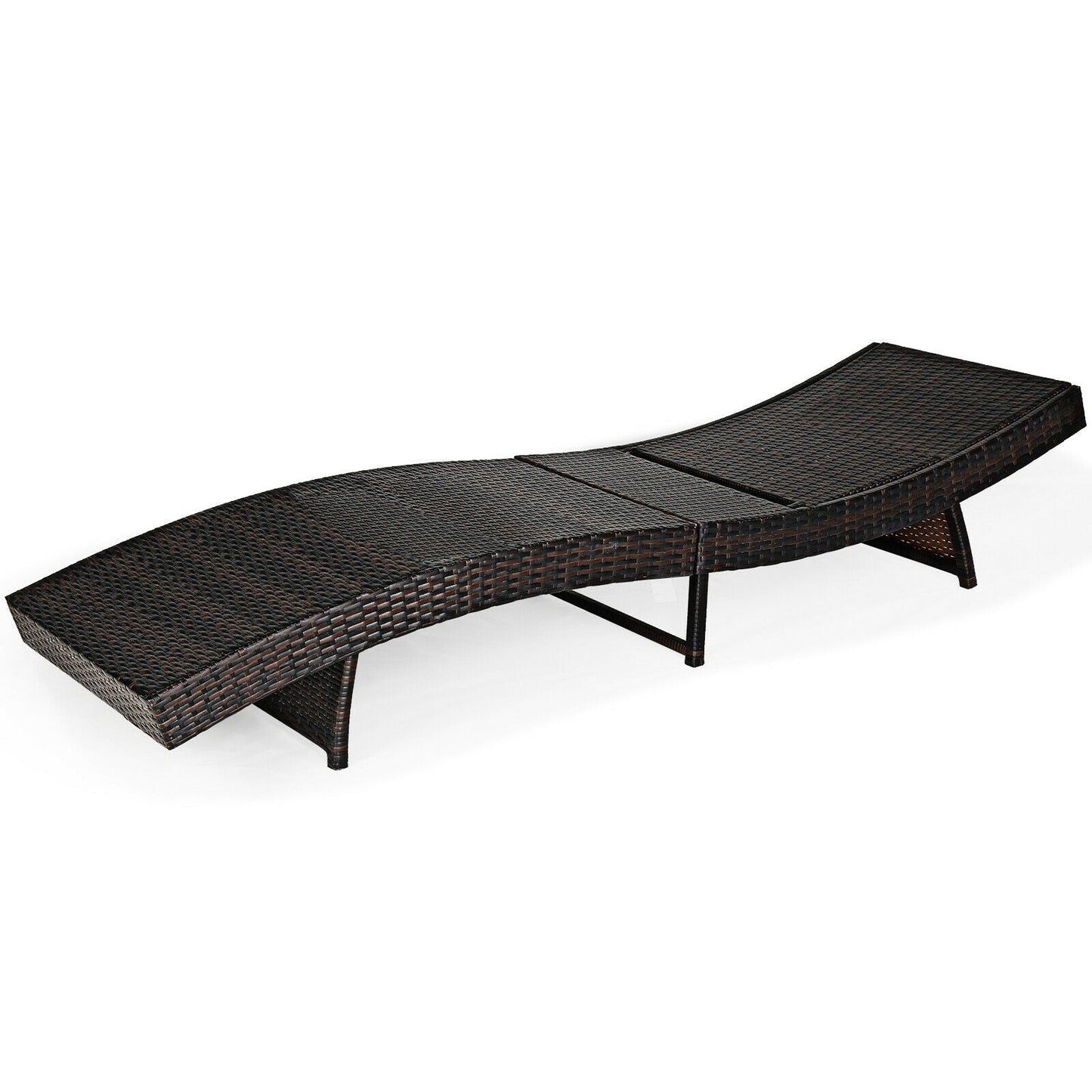 Patio Folding Adjustable Rattan Chaise Lounge Chair with Cushion-Turquoise - Tampa Home & Garden Store