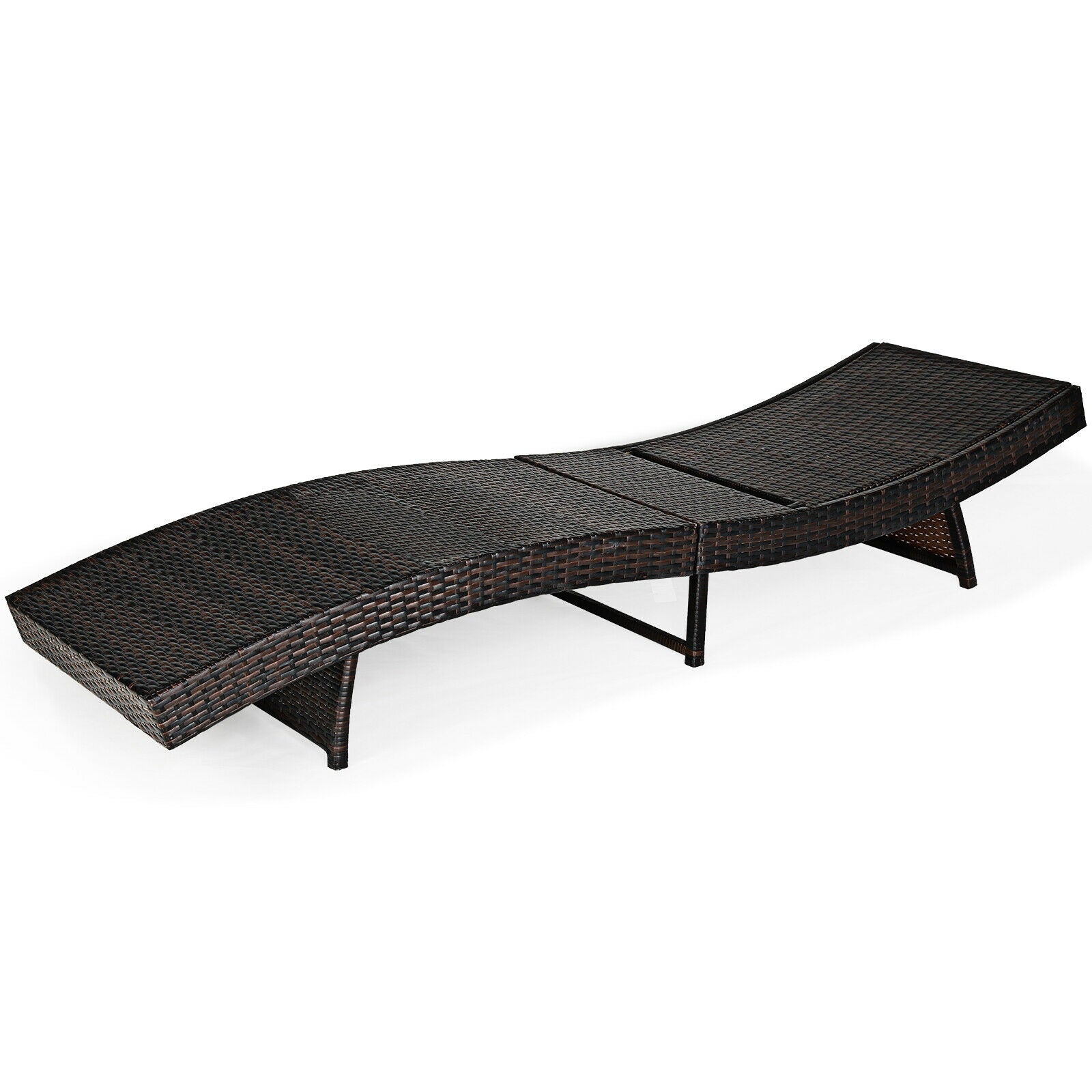 Patio Folding Adjustable Rattan Chaise Lounge Chair with Cushion-Turquoise - Tampa Home & Garden Store