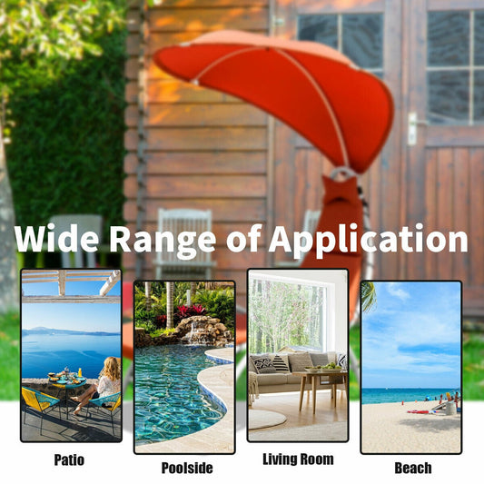 Patio Hanging Swing Hammock Chaise Lounger Chair with Canopy-Orange - Tampa Home & Garden Store