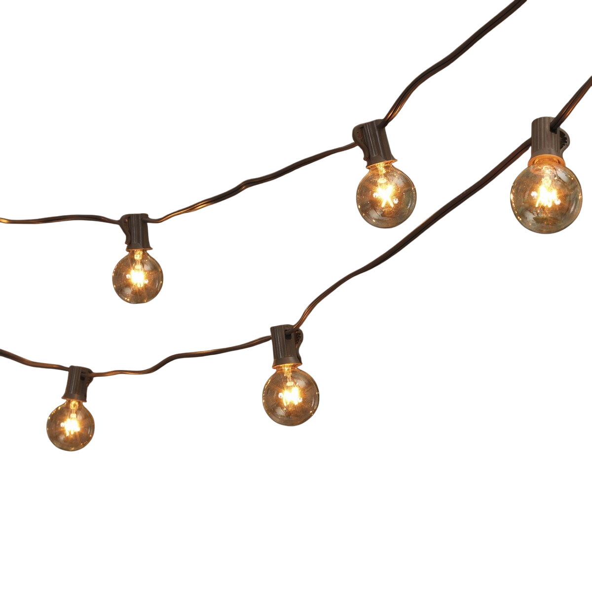 Patio Light Set - 20 G40 Bulbs on Brown Wire - Tampa Home & Garden Store