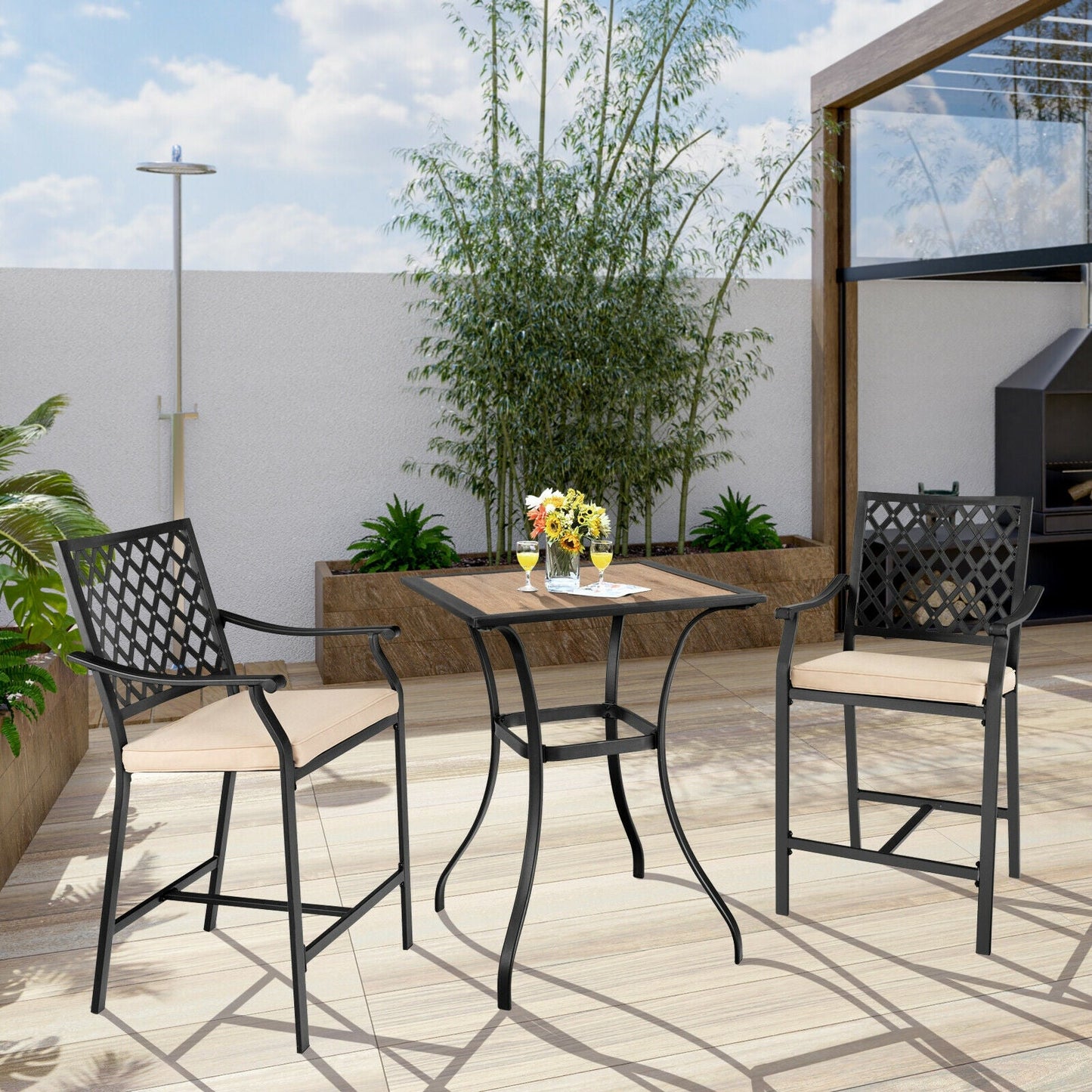 Patio Square Bar Table for Garden Backyard - Tampa Home & Garden Store