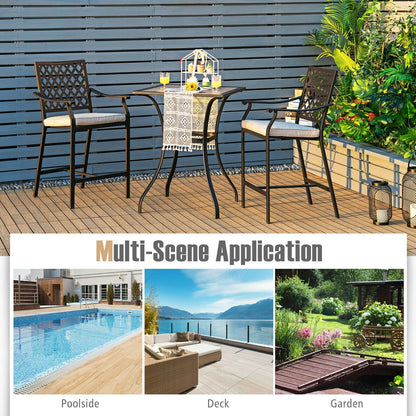 Patio Square Bar Table for Garden Backyard - Tampa Home & Garden Store