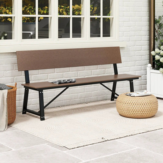 72-Inch outdoor bench with brown HDPE seat & back, 1100 lbs capacity DirectDeals on Tampa Home & Garden Store
