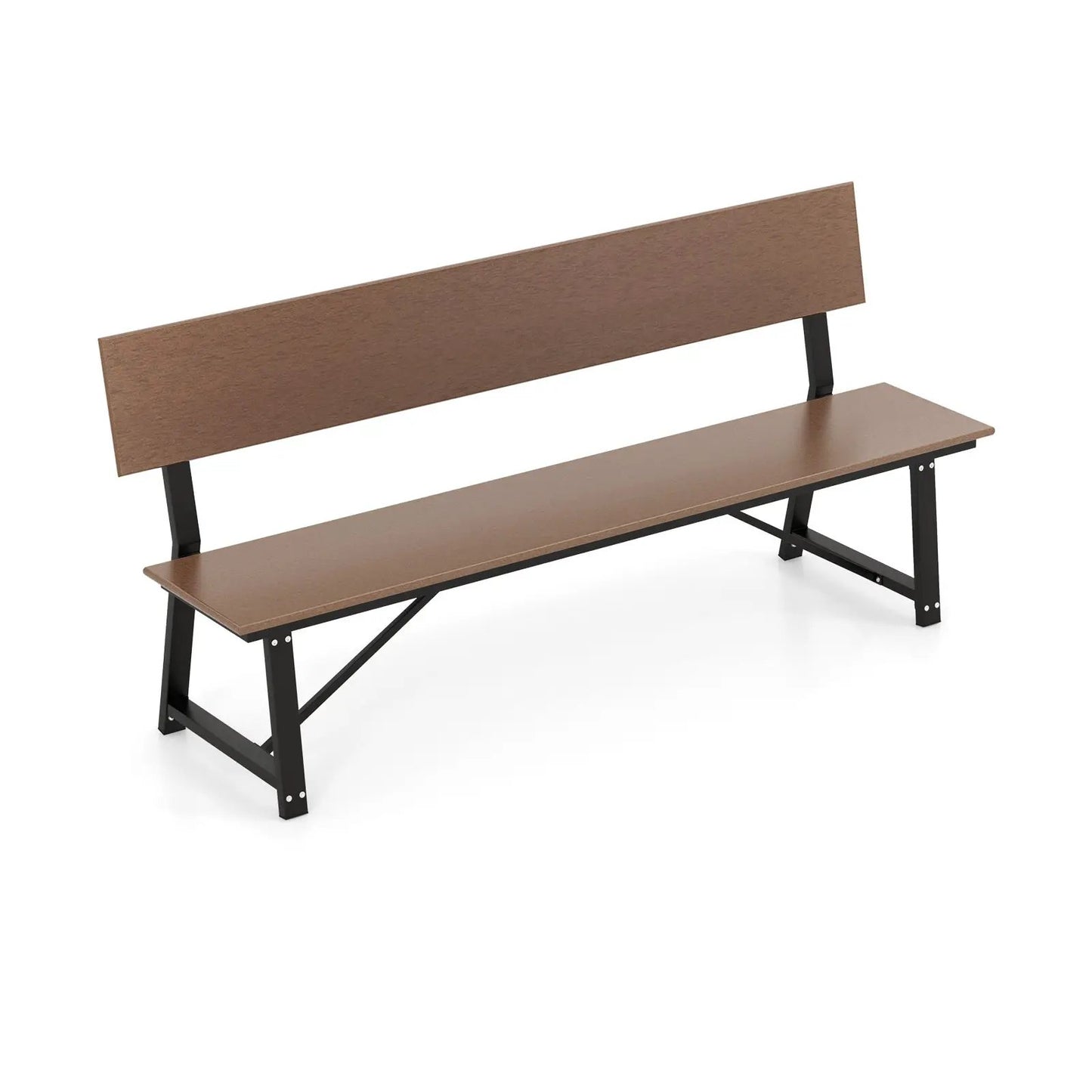 72 Inch Outdoor Bench With HDPE Seat and Back
