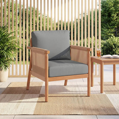 Acacia Wood Chair Set of 4 with Rope Armrests
