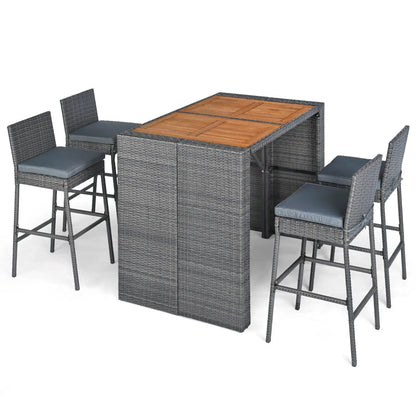 Patio Acacia Wood Dining Set for Home with Frame