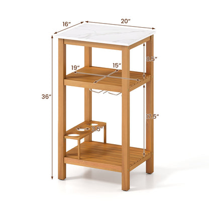 Patio Acacia Wood Storage Cabinet Patio Buffet Cabinet Bar Table