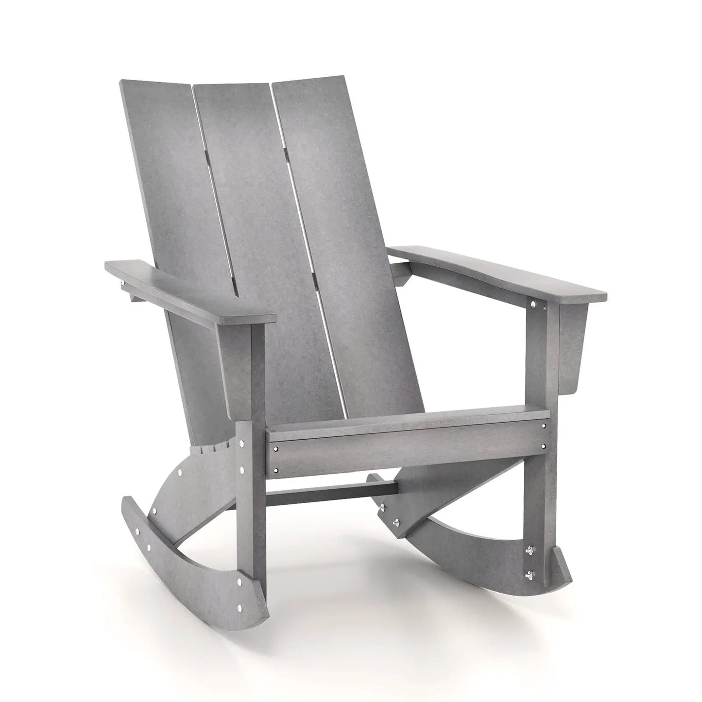 Adirondack Rocking Chair With Curved Back Gray