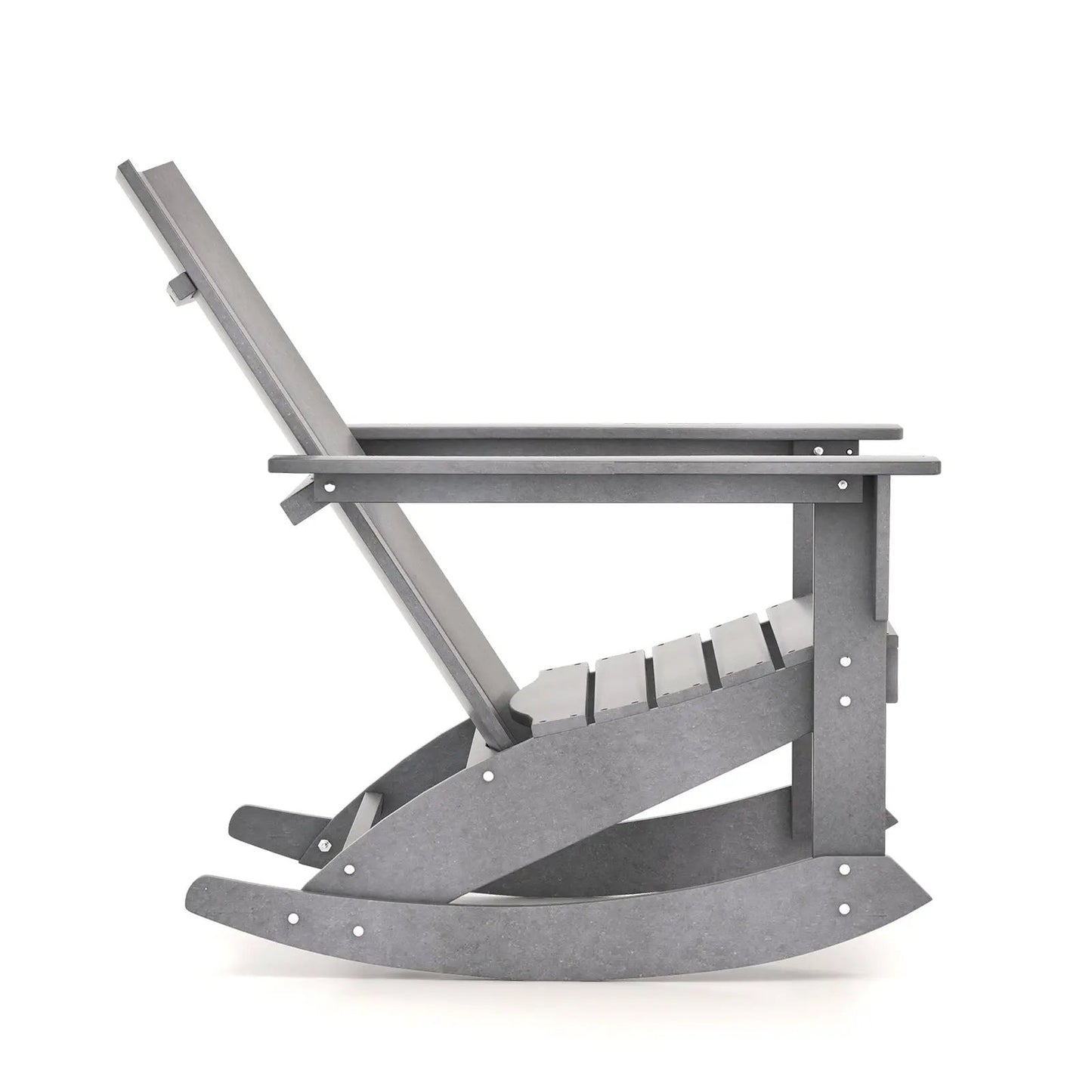 Adirondack Rocking Chair With Curved Back Gray