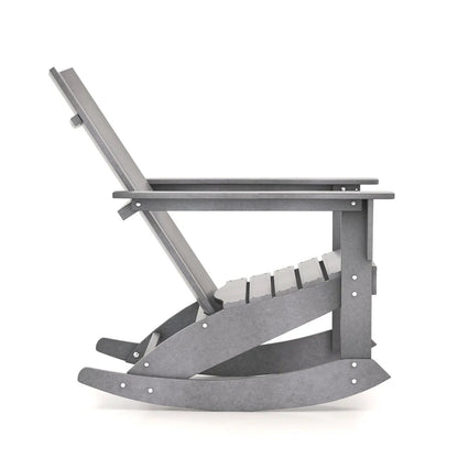 Adirondack Rocking Chair With Curved Back Gray