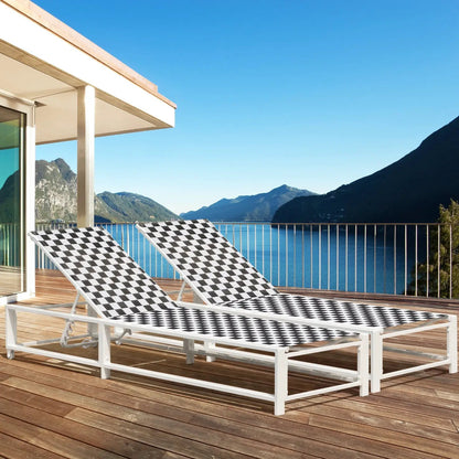 Outdoor Adjustable Chaise Lounge Chair with Wheel