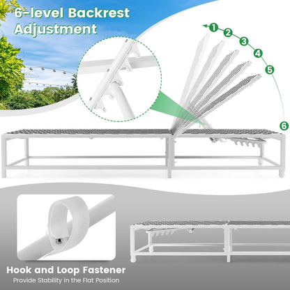 Outdoor Adjustable Chaise Lounge Chair with Wheel