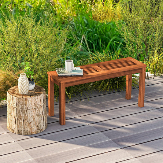 2-Seater Patio Backless Dining Bench with Breathable Slatted Seat - Tampa Home & Garden Store