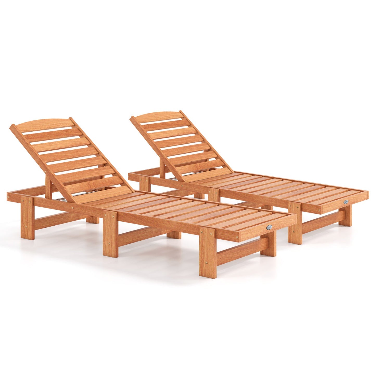 Solid Wood Chaise Lounge with Adjustable Backrest