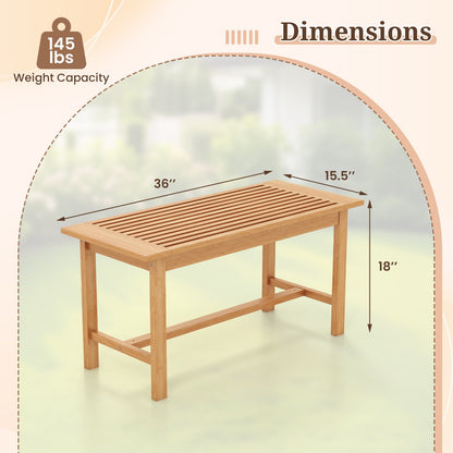 Mesa de centro para patio rectangular de 36 pulgadas para exterior con tablero de listones
