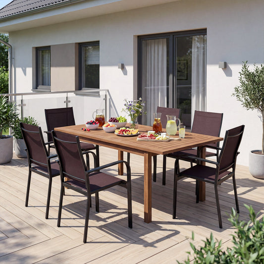 Patio Dining Chairs Set of 2/4/6 Stackable Outdoor Armchairs - Tampa Home & Garden Store