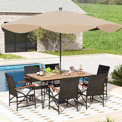 Juego de comedor exterior de 7 piezas para porche, patio, jardín, piscina