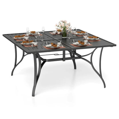 Patio Dining Table for 8 with Umbrella Hole