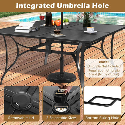 Patio Dining Table for 8 with Umbrella Hole
