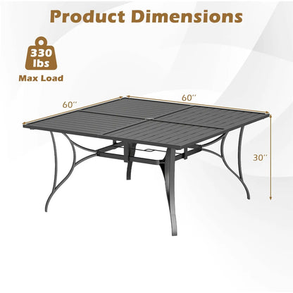 Patio Dining Table for 8 with Umbrella Hole