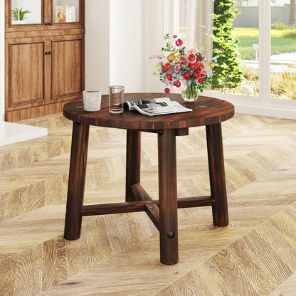 Mesa auxiliar para patio con estructura de madera maciza para jardín, terraza, piscina e interiores - Marrón