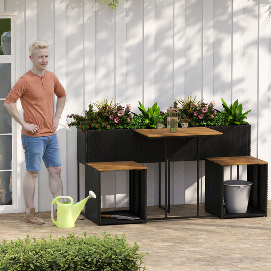 Patio Furniture Set with Raised Garden Bed for Porch and Yard - Tampa Home & Garden Store