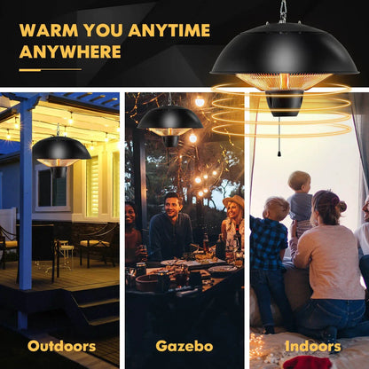 Electric Patio Heater 1500W Hanging Halogen IPX4