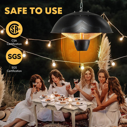 Electric Patio Heater 1500W Hanging Halogen IPX4