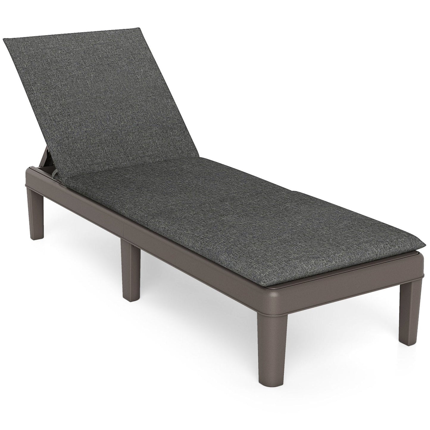 Patio Lounge Outdoor Recliner Chair with Cushion 3-Position Adjustable Backrest-Navy