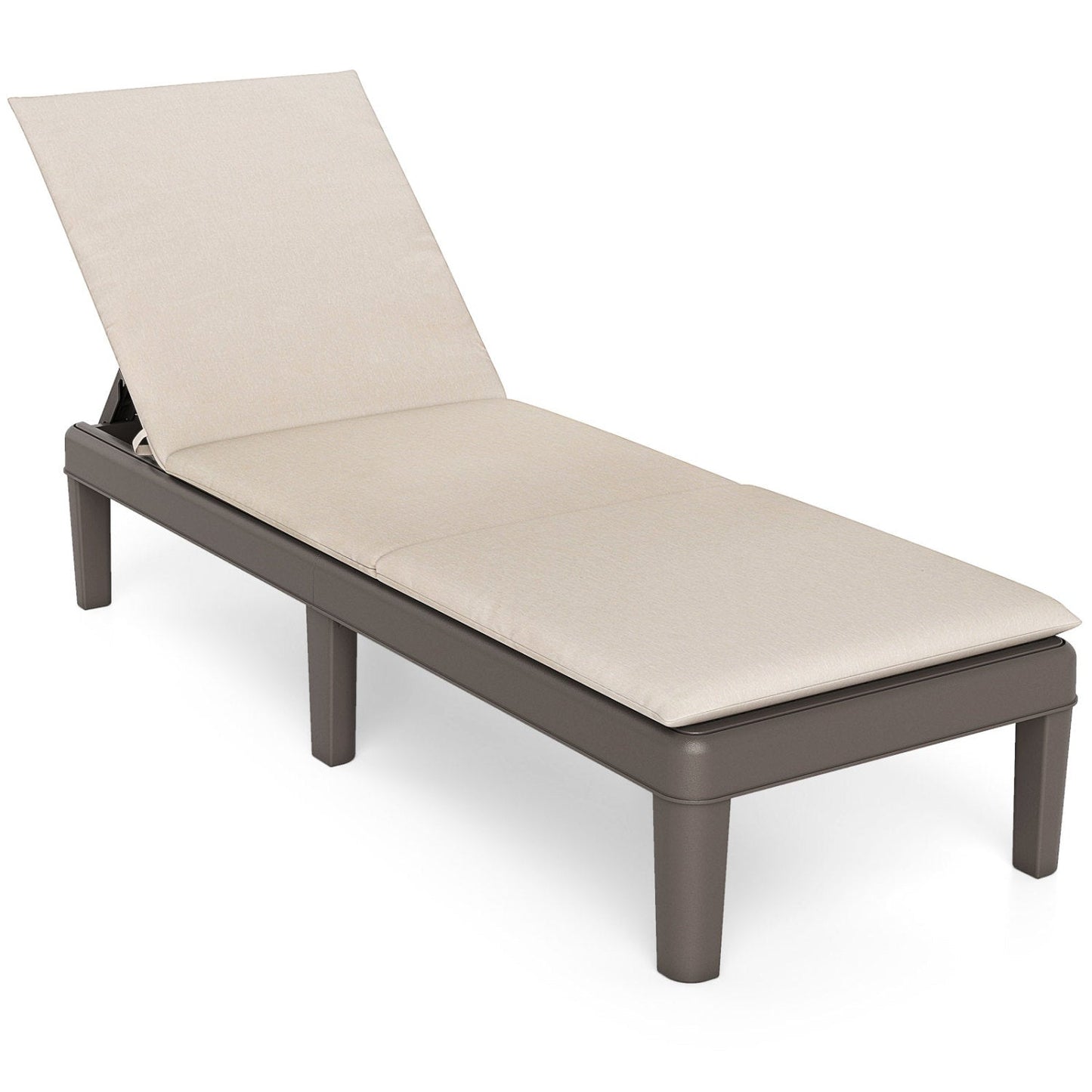 Patio Lounge Outdoor Recliner Chair with Cushion 3-Position Adjustable Backrest-Navy