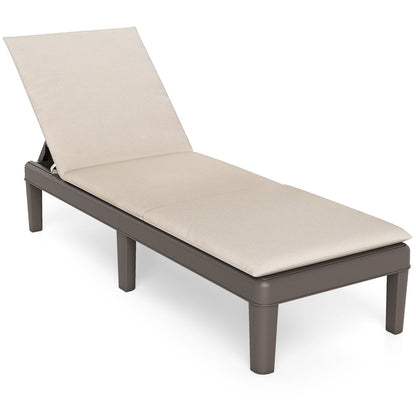 Patio Lounge Outdoor Recliner Chair with Cushion 3-Position Adjustable Backrest-Navy