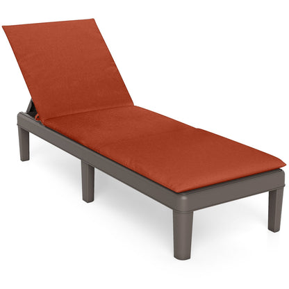 Patio Lounge Outdoor Recliner Chair with Cushion 3-Position Adjustable Backrest-Navy