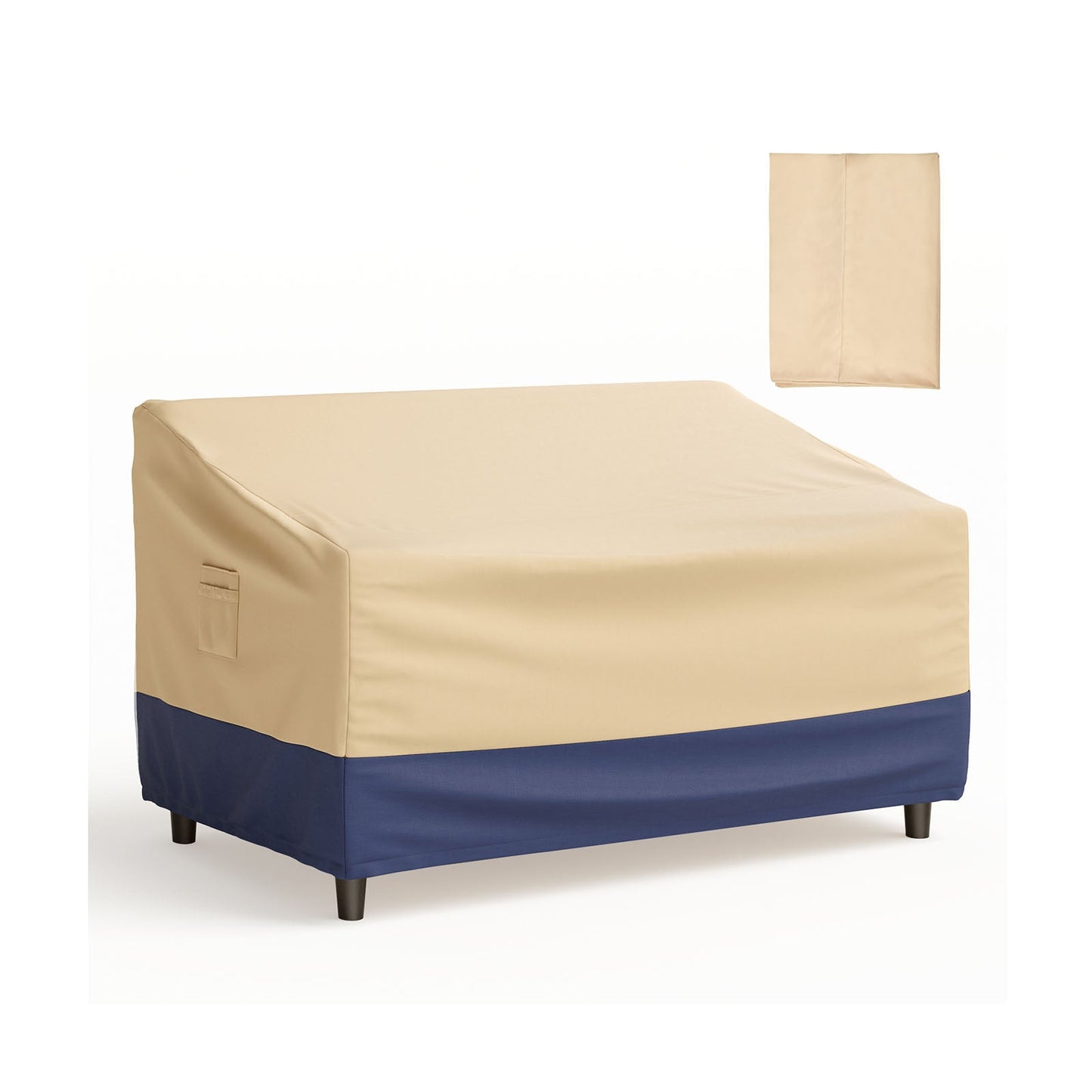 Cubierta para muebles de patio con asa acolchada y correas de cierre con clic - 60 x 43 x 30 pulgadas