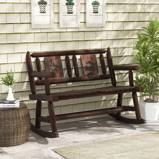 Patio Rocking Bench Double Rocker Chair with Ergonomic Seat 2-Person Loveseat - Tampa Home & Garden Store
