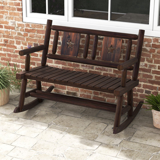 Patio Rocking Bench Double Rocker Chair with Ergonomic Seat 2-Person Loveseat - Tampa Home & Garden Store